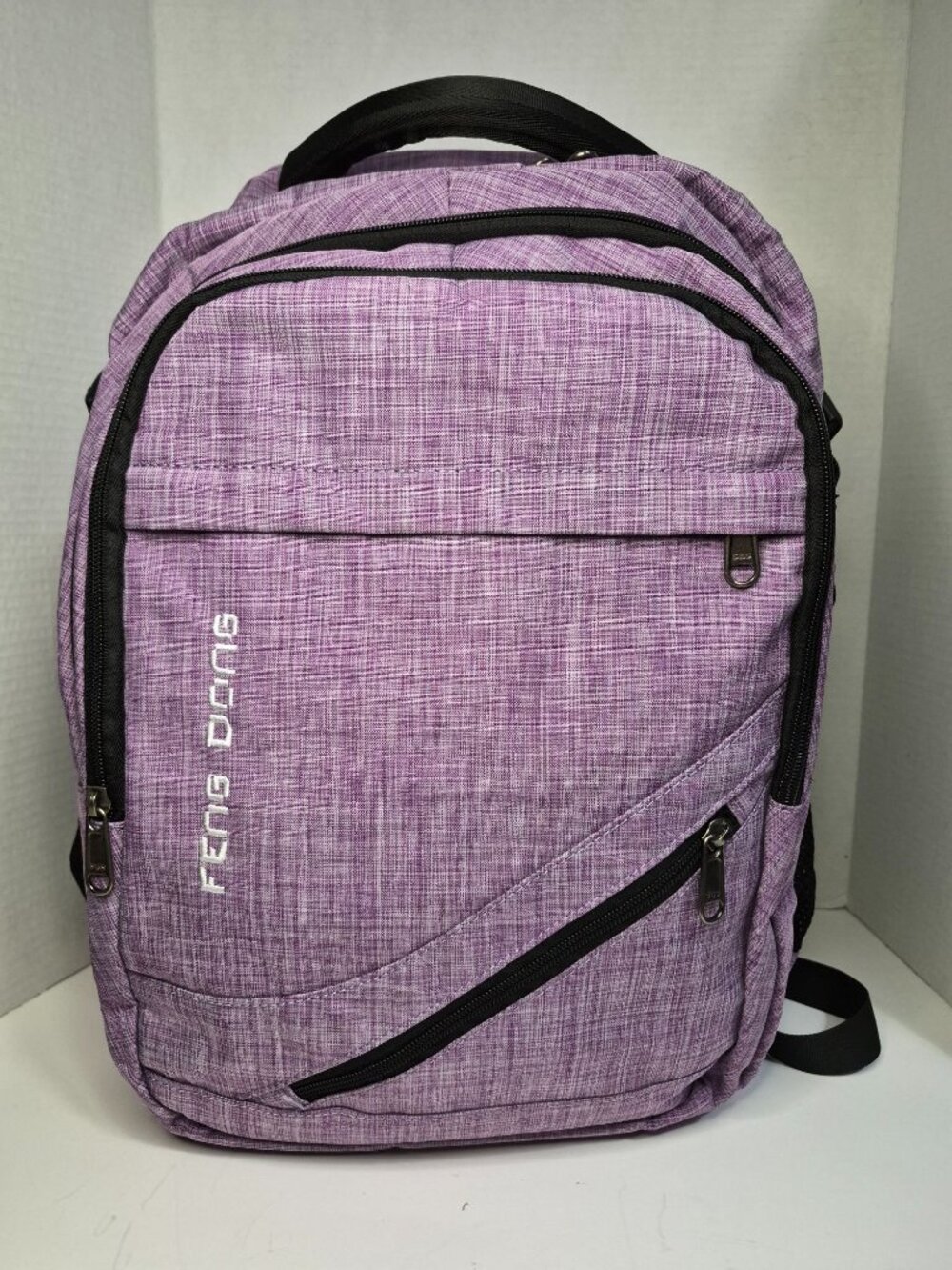 FengDong Purple Laptop School College Work Travel Durable Waterproof Backpack